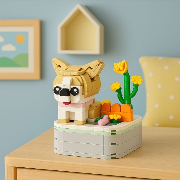 Brinquedo & Decoração de cachorro em blocos criativo - chihuahua