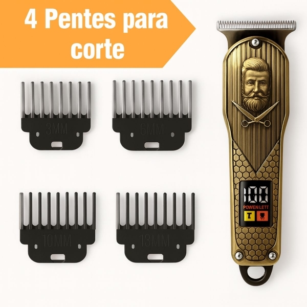 Maquina Cabelo Profissional Com Display Led E Aparador Nariz