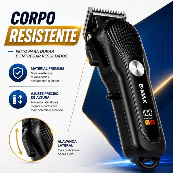 Máquina Cortar Cabelo 5w Led Barbeador 5w Aparador Pelos Preta/dragão