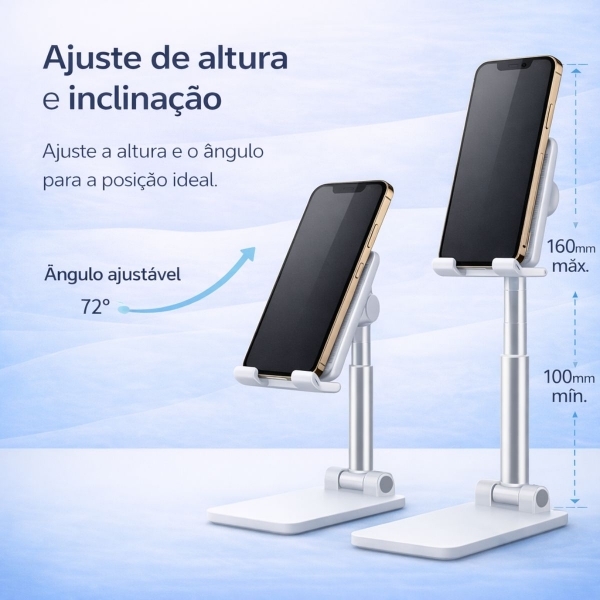 Suporte Mesa Ajustavel Celular Tablet Dobrável Universal