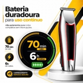 Kit Maquina Profissional Cortar Cabelo Acabamento Aparador Preto