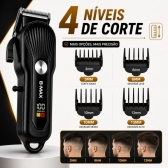 Máquina de Cortar Cabelo Profissional Display Digital 5w